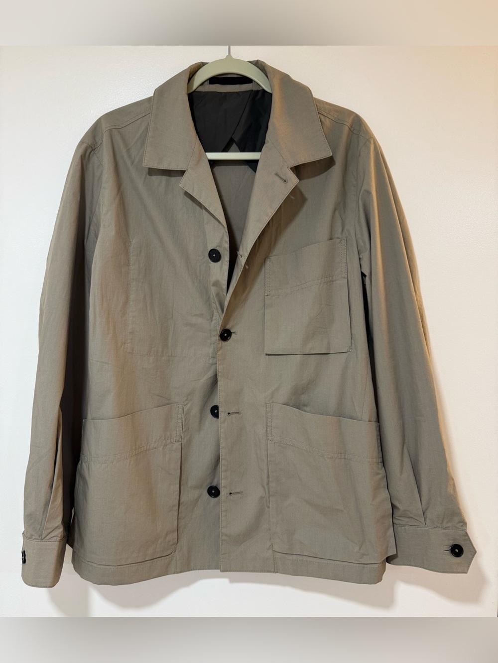 Massimo Dutti Men's Lightweight Shirt Jacket in Beige